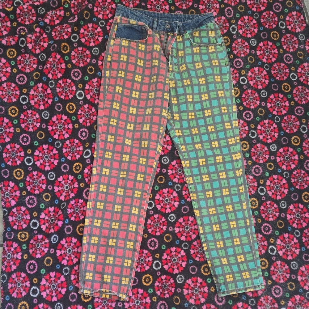 RAGGED‎ JEANS Colorblock Plaid Patchwork Jeans — Size 28 J5